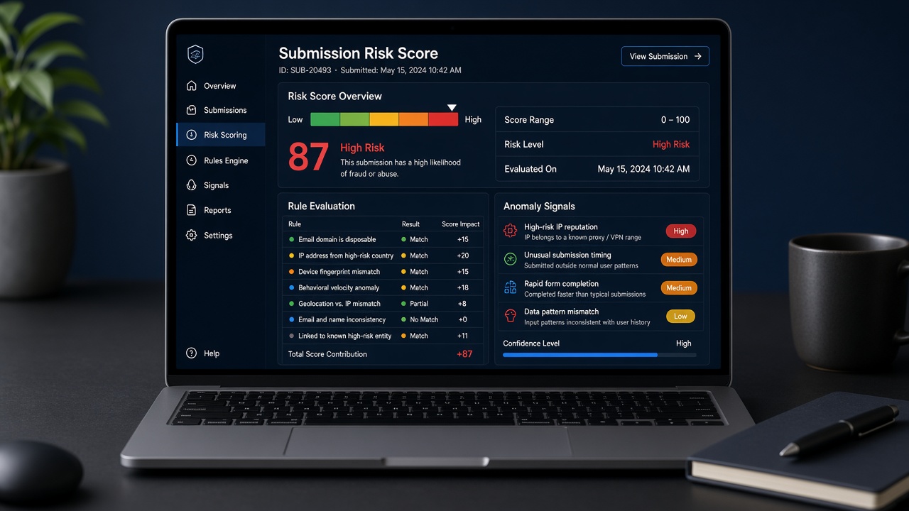 Risk score step visual