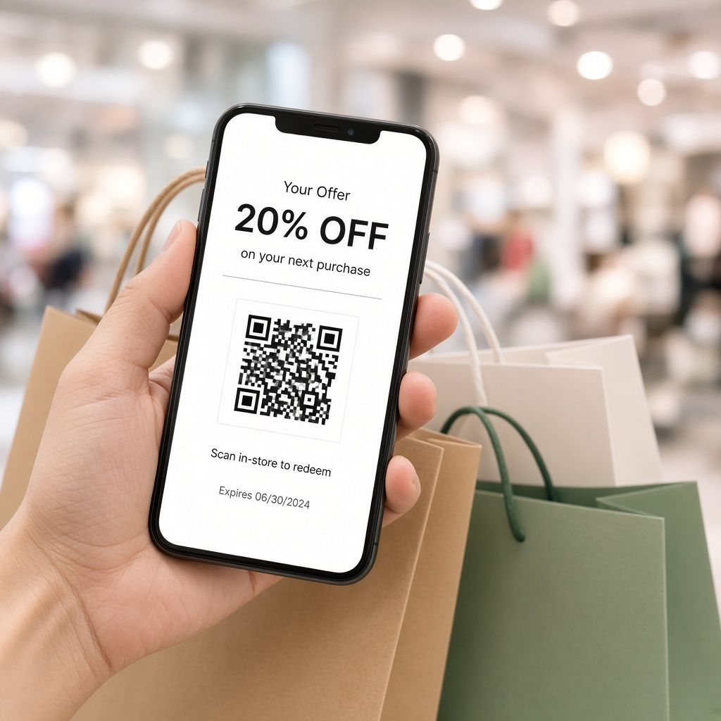 Digital coupon offer shown on a smartphone